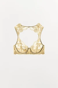 EMBROIDERED FLORAL UNDERWIRE BRA