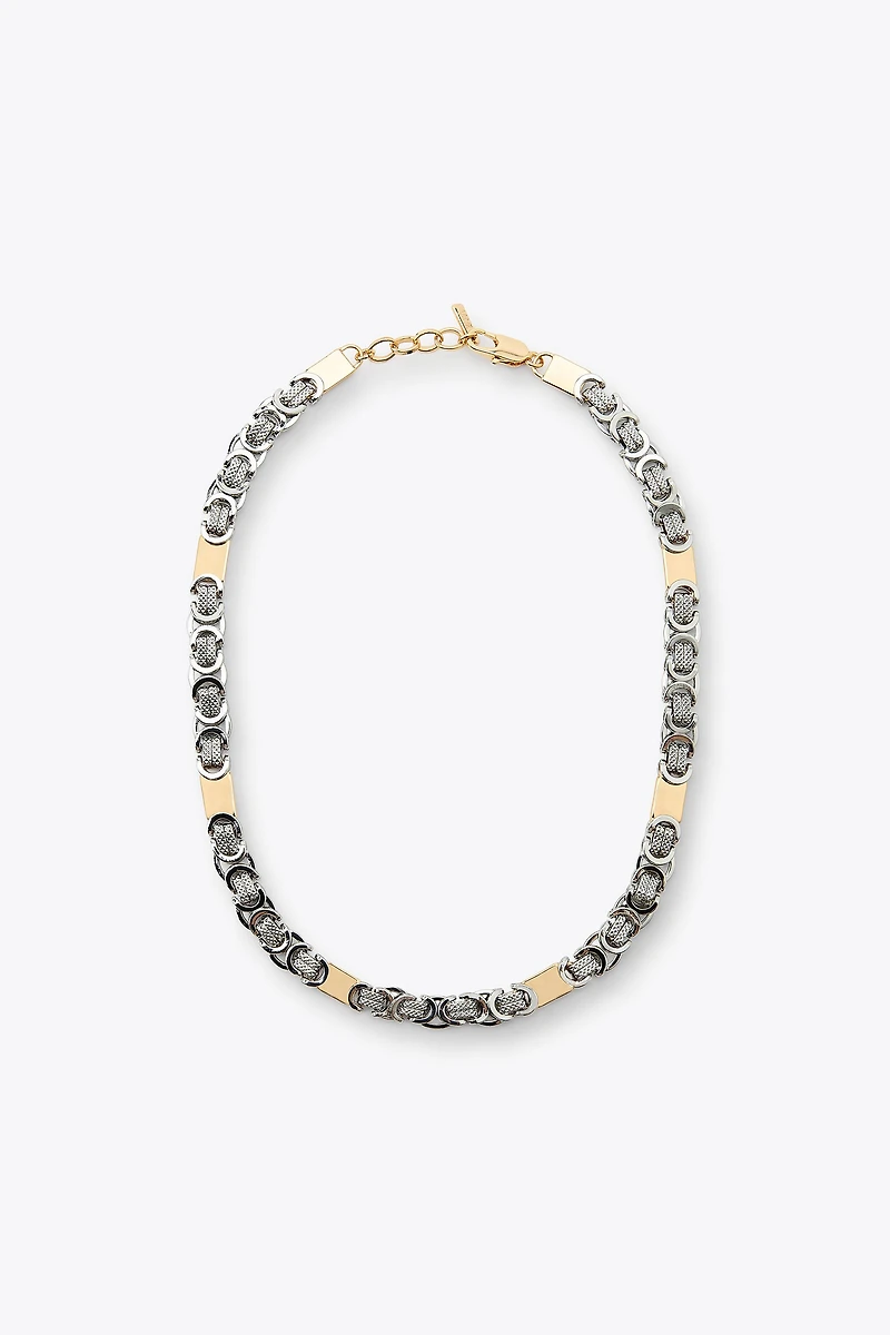 COLLIER COMBINÉ CHAÎNE PIÈCES TRAVAILLÉES