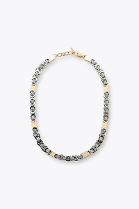 COLLIER COMBINÉ CHAÎNE PIÈCES TRAVAILLÉES