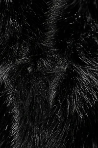 MANTEAU COURT EFFET FOURRURE COL REVERS