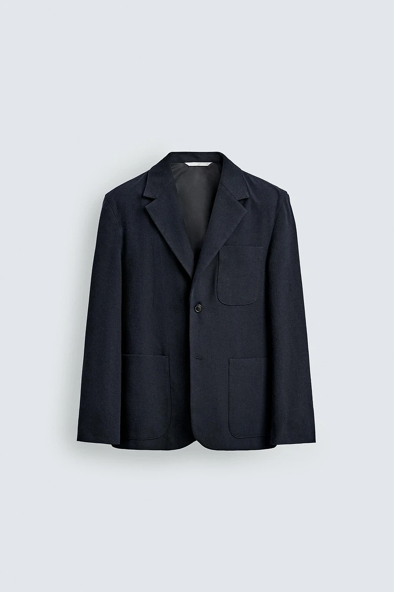 WOOL BLEND POCKET BLAZER