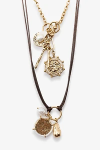 3-PACK CHAIN CORD CHARM NECKLACES