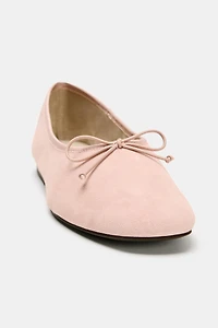 SUEDE BALLET FLATS WITH BOW