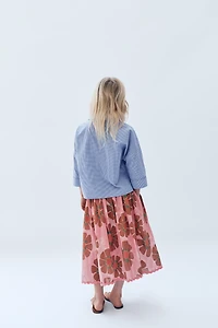 6-14 YEARS/ LIMITED EDITION FLORAL PRINT MIDI SKIRT