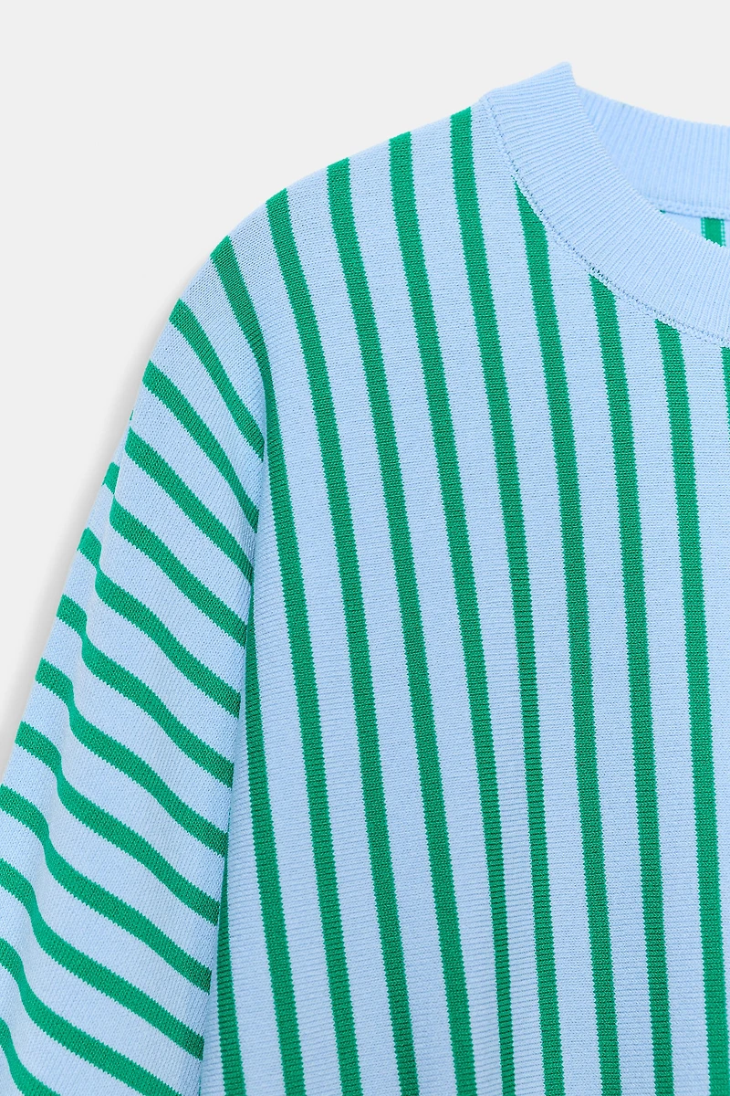 STRIPED KNIT SWEATSHIRT