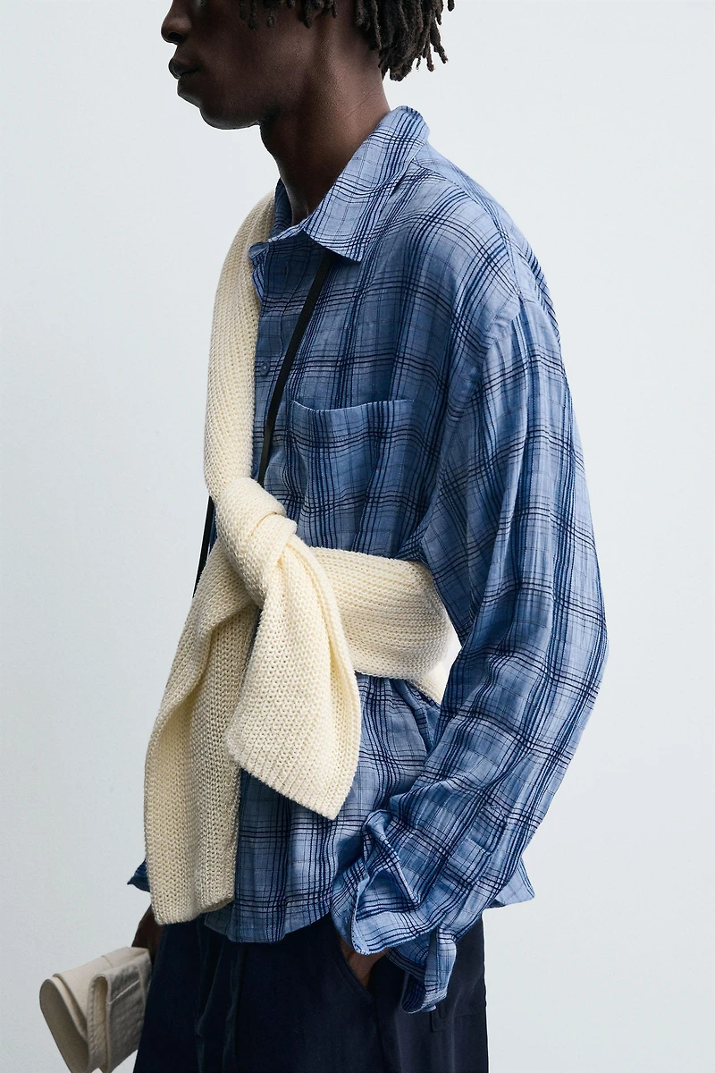 FLOWY PLAID SHIRT