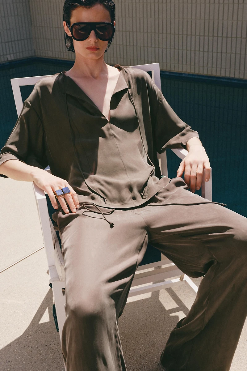 BLOUSE FLUIDE À NŒUDS ZW COLLECTION
