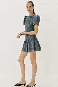 PUFF SLEEVE MINI DRESS