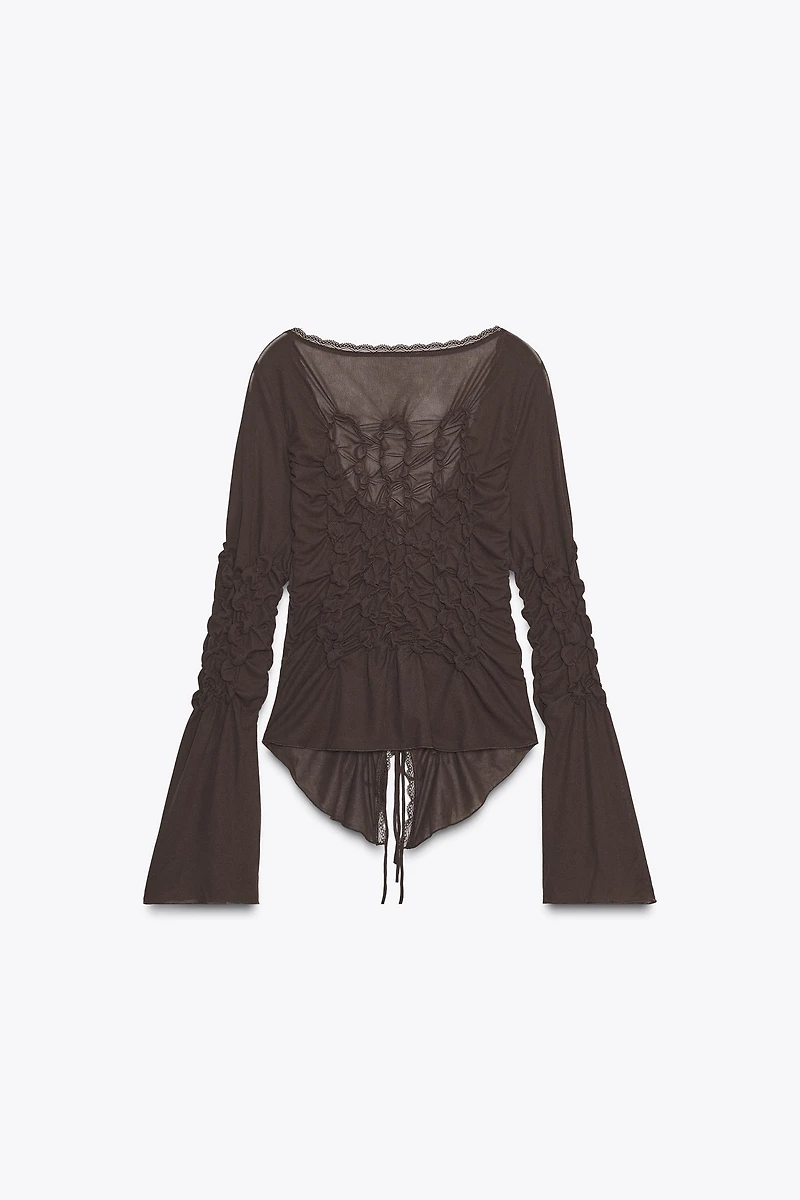 RUCHED TIE TOP