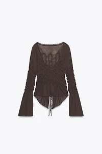 RUCHED TIE TOP