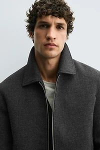 ZIP-UP WOOL EFFECT JACKET
