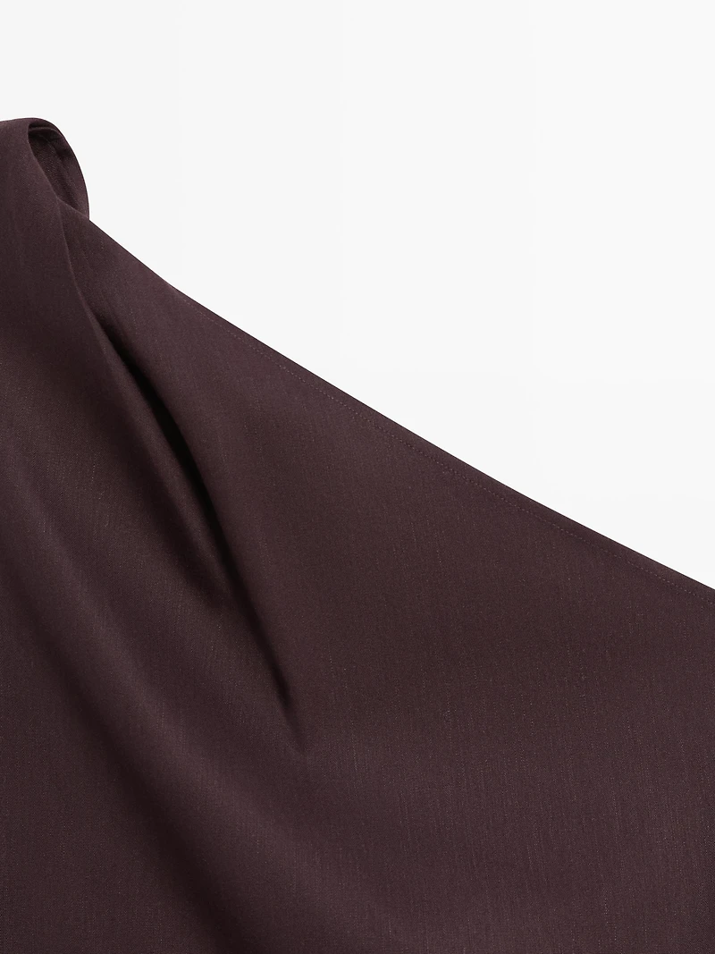 Asymmetric linen blend dress