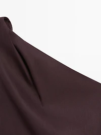 Asymmetric linen blend dress