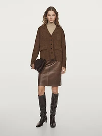 Alpaca blend knit cardigan with pockets