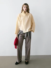 Asymmetric button-up shirt