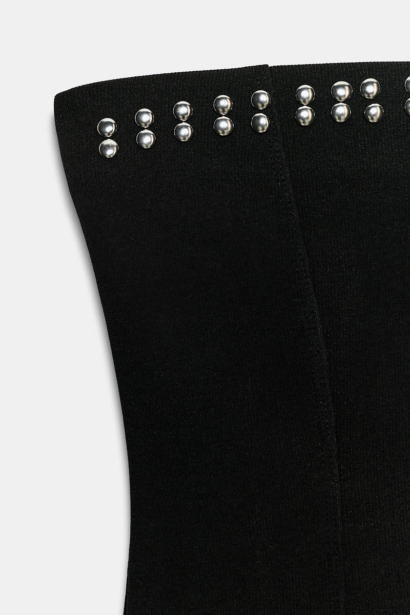 STUDDED STRETCH BANDEAU TOP