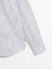 Regular fit melange striped shirt