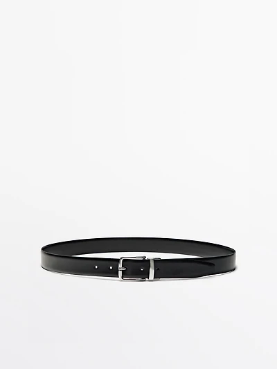 Reversible nappa leather belt