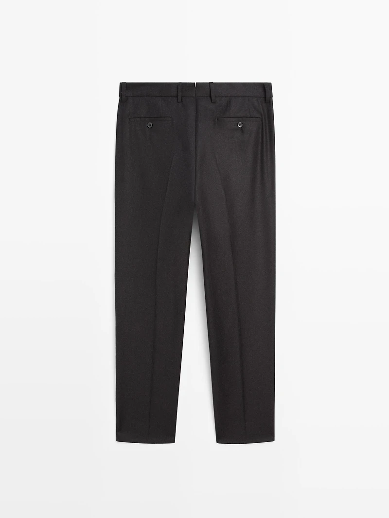 100% wool flannel trousers