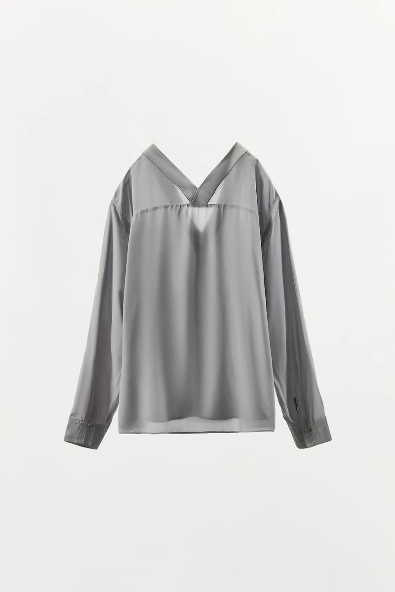 CHEMISE STYLE PYJAMA 100% VISCOSE À POCHES