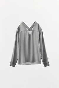 CHEMISE STYLE PYJAMA 100% VISCOSE À POCHES