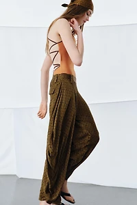 ZW COLLECTION DRAPED PRINTED PANTS