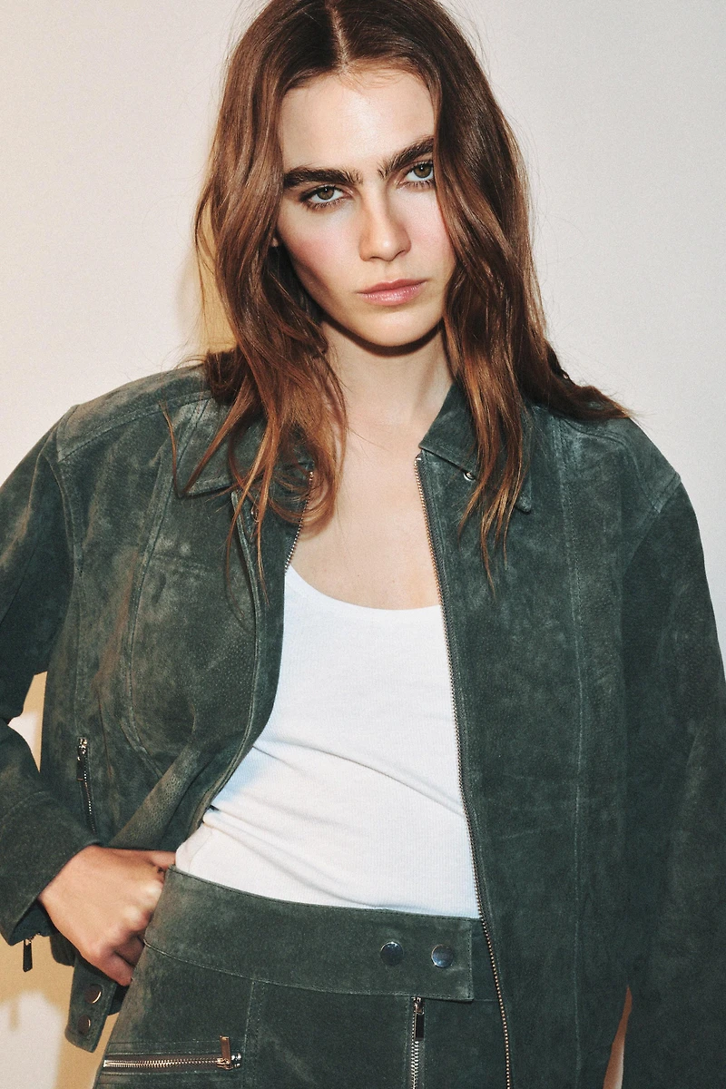 100% SUEDE LEATHER JACKET