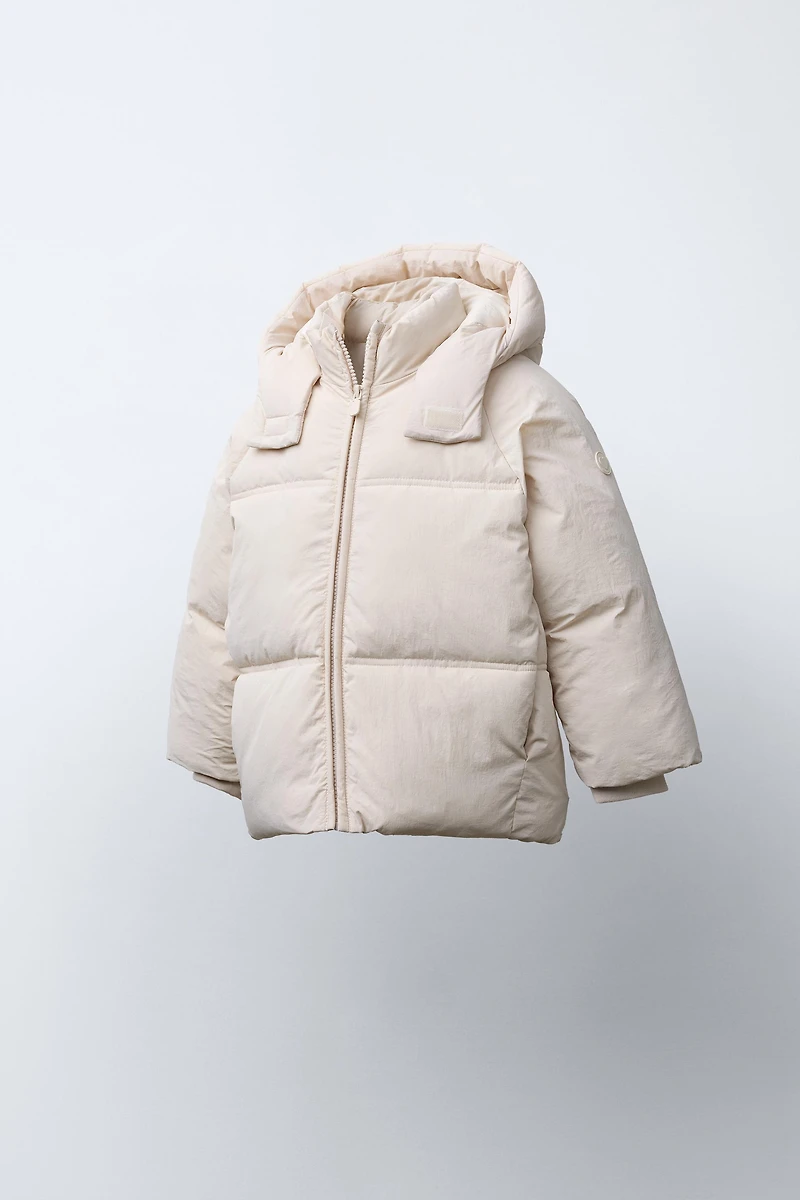 WATER REPELLENT HOODED PUFFER JACKET