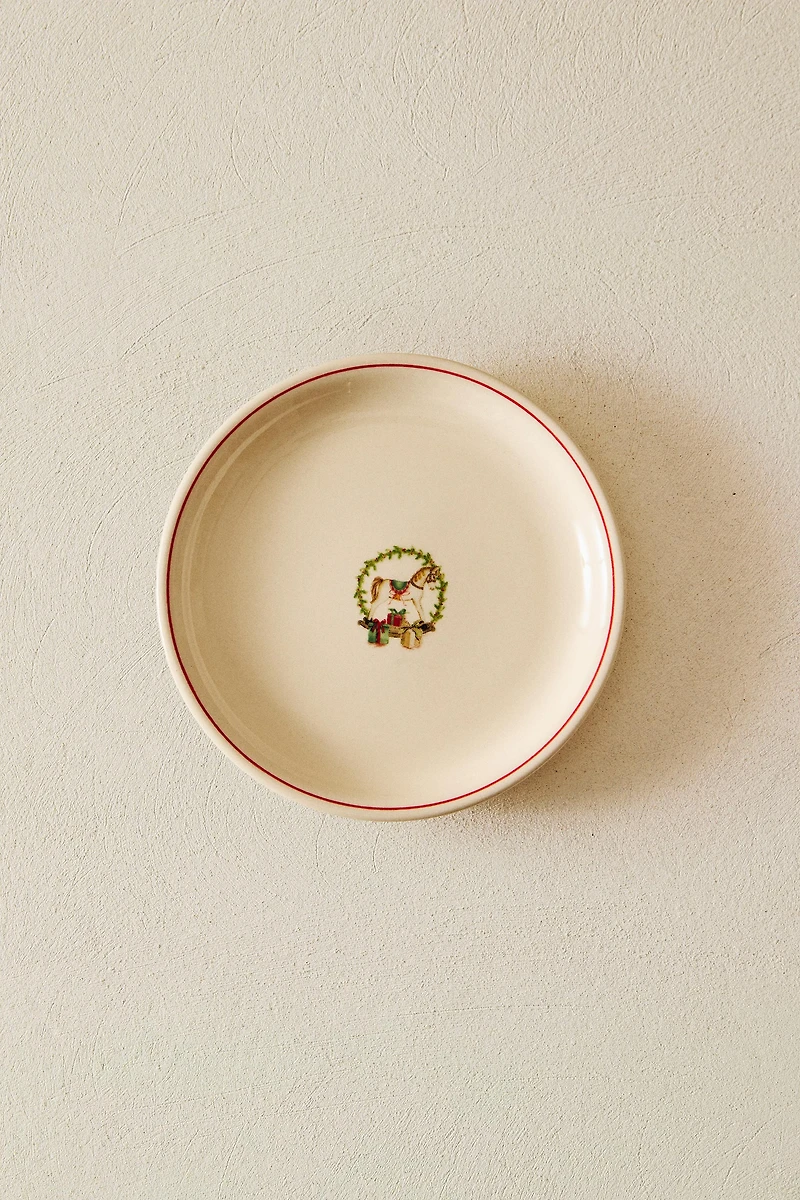 STONEWARE SIDE PLATE WITH CHRISTMAS MOTIF