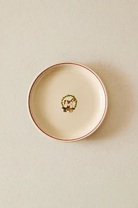 STONEWARE SIDE PLATE WITH CHRISTMAS MOTIF