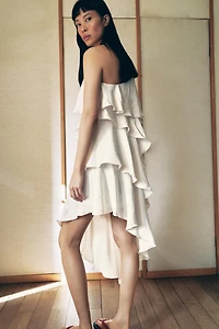 RUFFLED KNOTTED DRESS