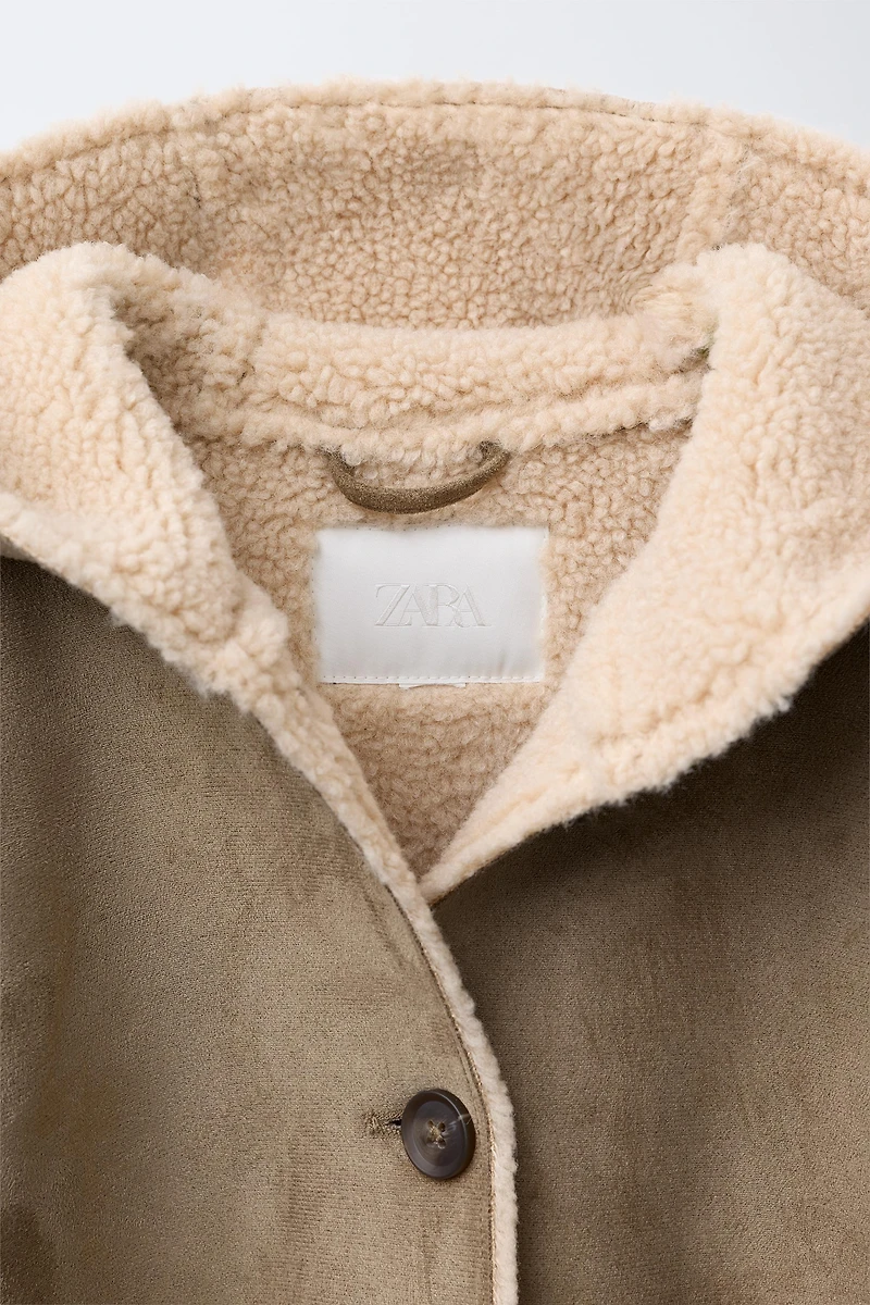 MANTEAU DOUBLE FACE EFFET MOUTON