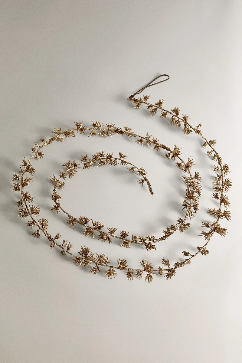 GUIRLANDE FEUILLES PAILLETÉES NOËL
