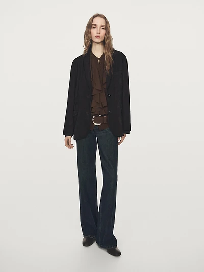 Flowing blouse with ruffles