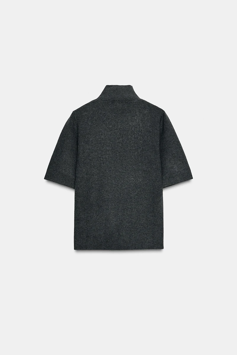 SHORT SLEEVE BEADED KNIT JUMPER