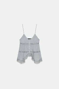 EMBROIDERED STRAP TOP