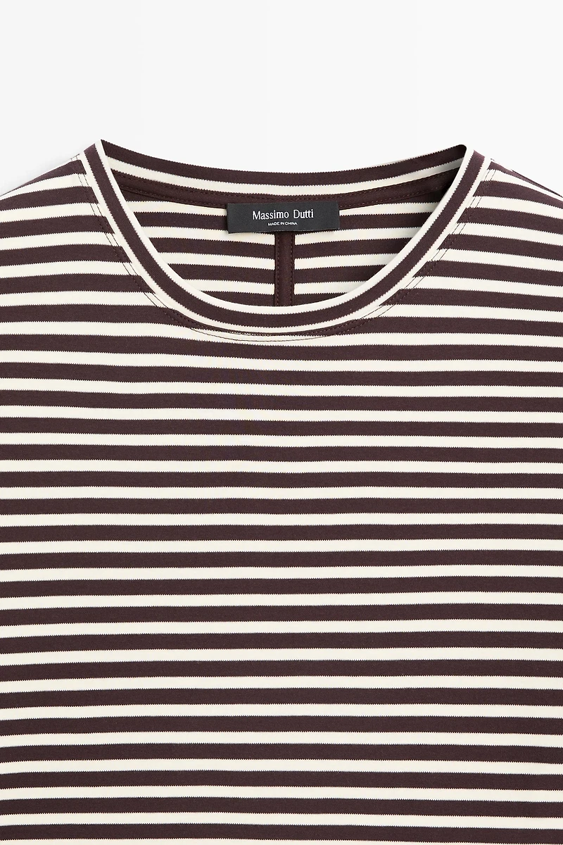 100% cotton striped short sleeve T-shirt