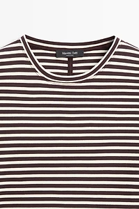 100% cotton striped short sleeve T-shirt