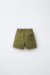PLAID POCKET TWILL SHORTS