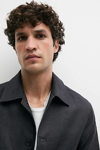 100% linen total look melange overshirt