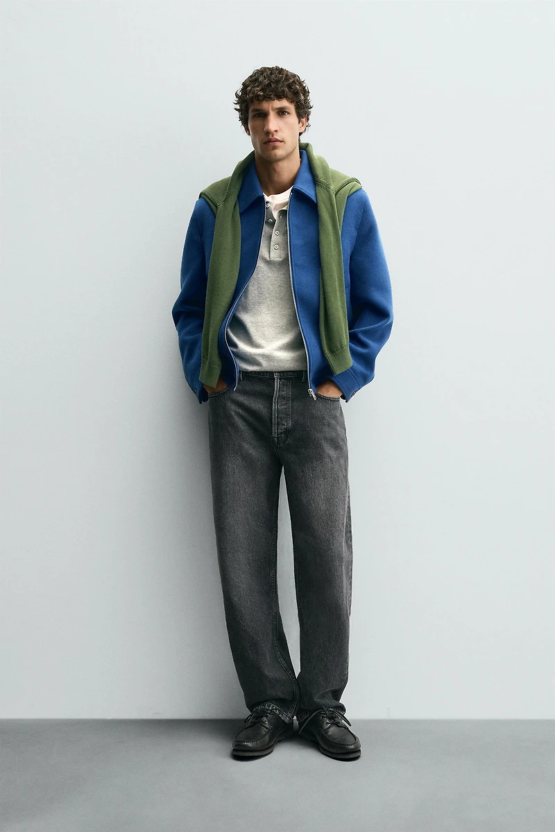 ZIP-UP WOOL EFFECT JACKET