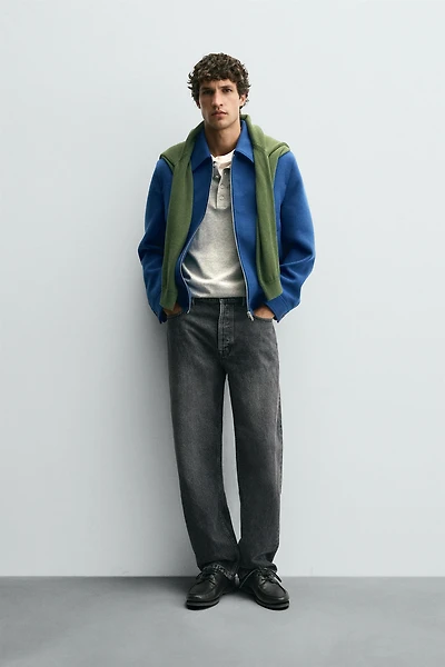 ZIP-UP WOOL EFFECT JACKET