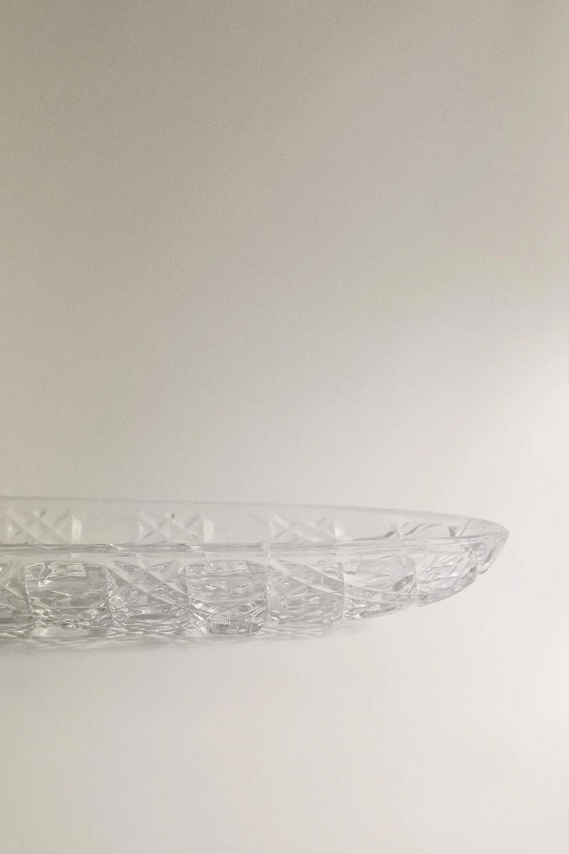 PLAT OVALE VERRE RELIEF