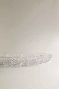 PLAT OVALE VERRE RELIEF