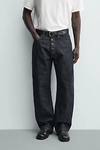 BUTTON-FRONT LOOSE FIT JEANS