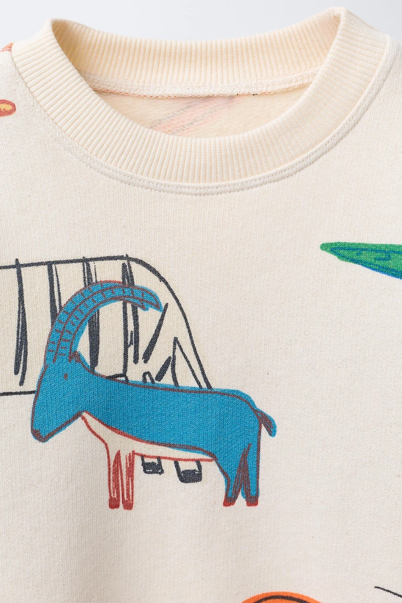 ENSEMBLE DE JOGGING AVEC SWEAT ET PANTALON JOGGER À IMPRIMÉ ANIMALIER