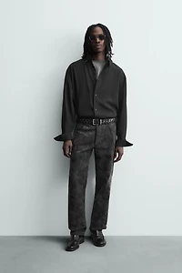 ABSTRACT JACQUARD STRAIGHT FIT JEANS