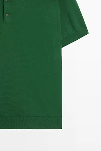 Pull polo en maille 100 % coton
