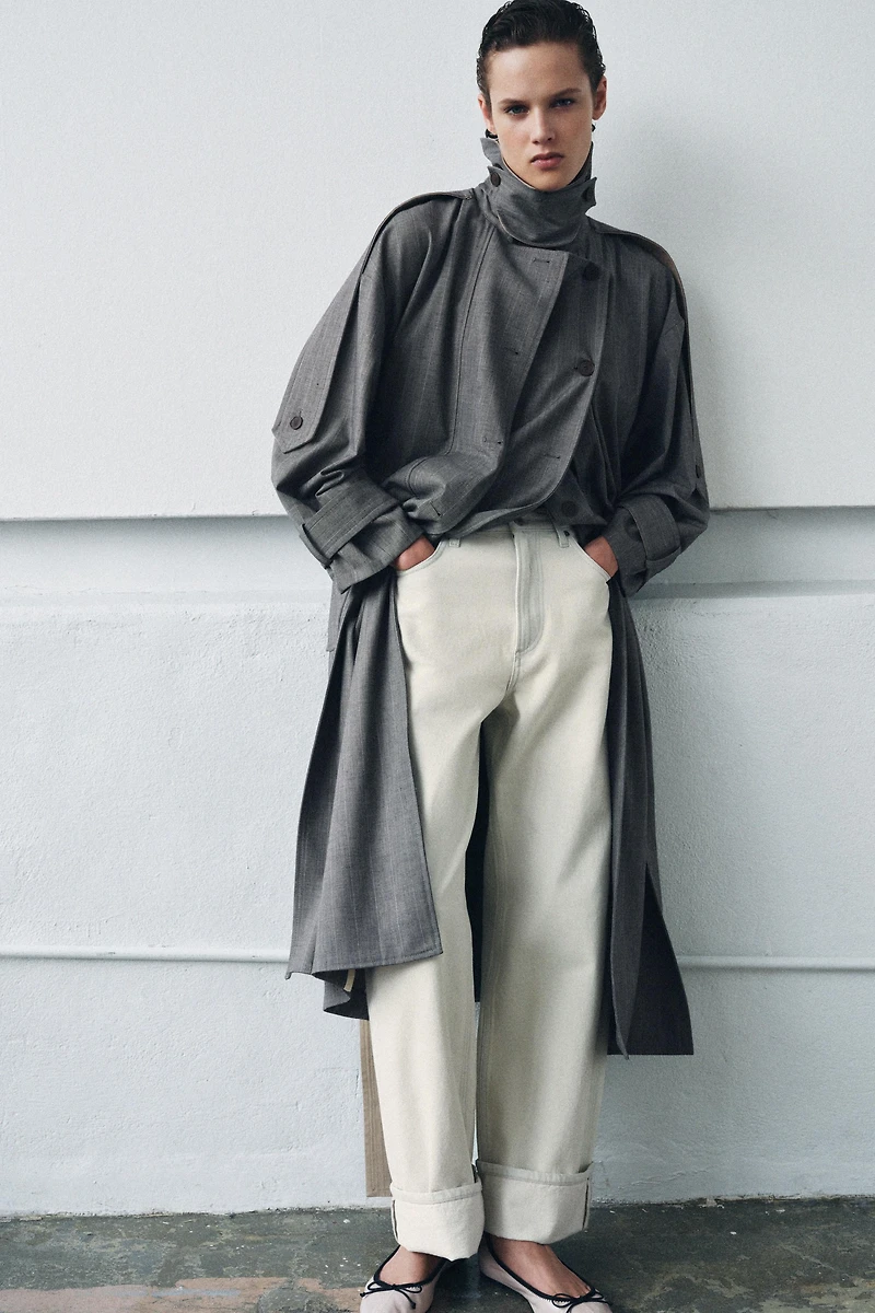 COMBINED PLAID TRENCH COAT ZW COLLECTION LIMITED EDITION