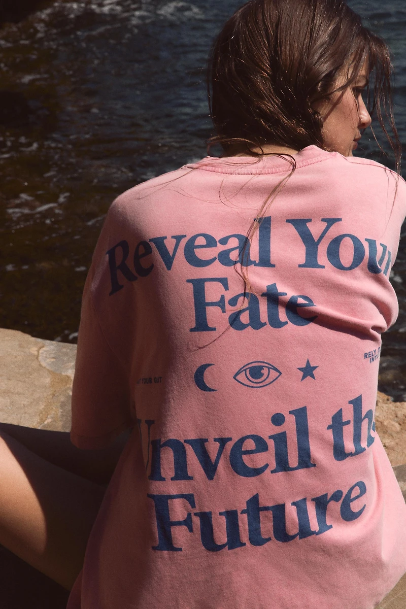 WASHED EFFECT TEXT T-SHIRT